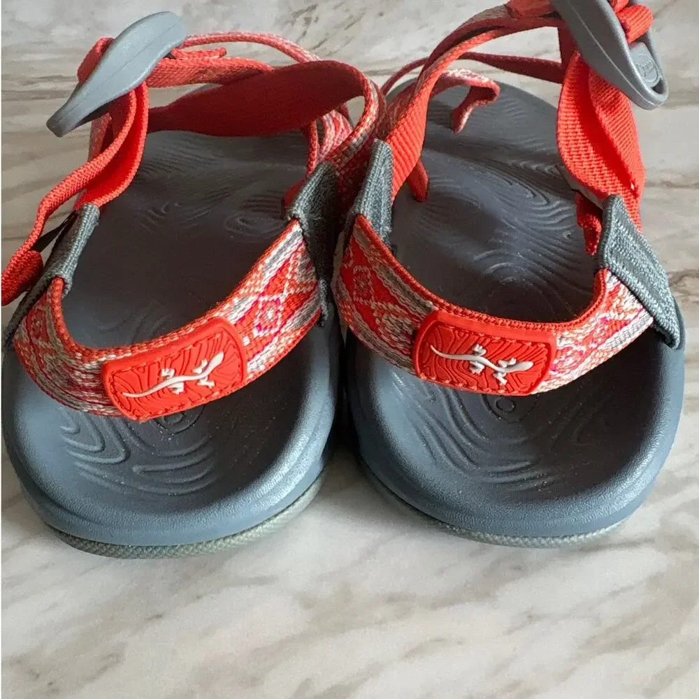 Chaco Z Cloud 2 Orange Gray Strappy Sporty Comfort Sandals Size 7